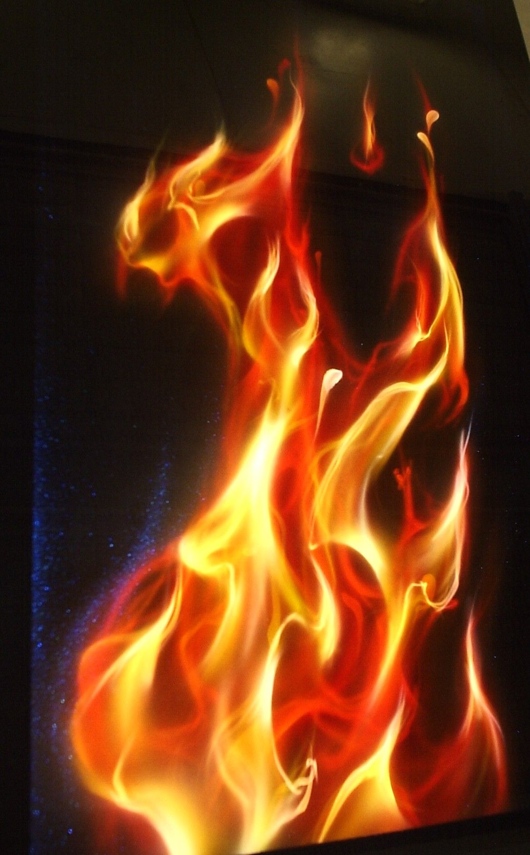 1087x1752 Realistic Fire Demo Panel, Cool Paint Airbrush Art - Painting Fire