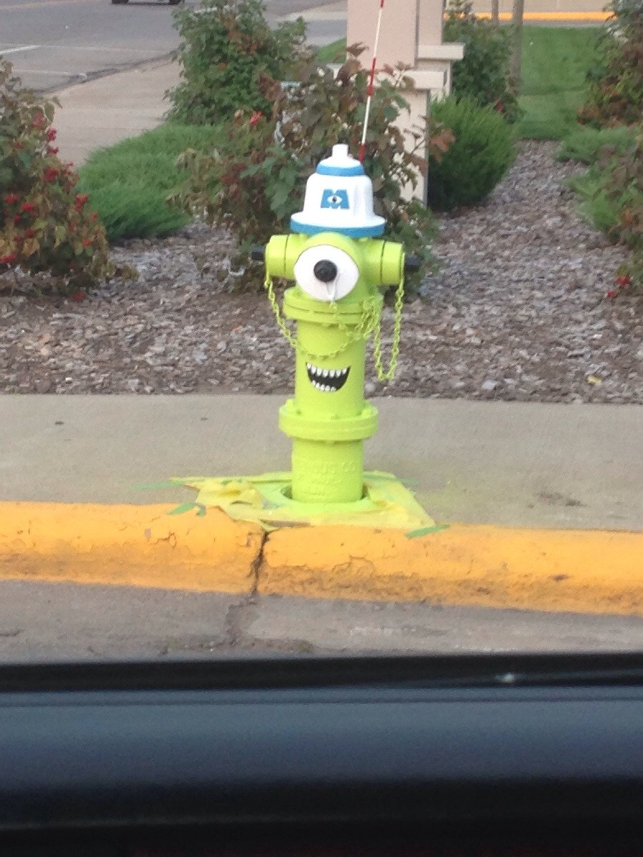 900x1200 Someone Painted A Local Fire Hydrant To Look Like Mike - Painting Fire Hydrants