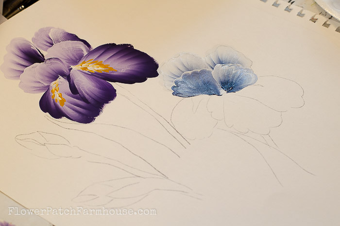 700x464 How To Paint An Iris In Acrylics - Painting Flower Petals
