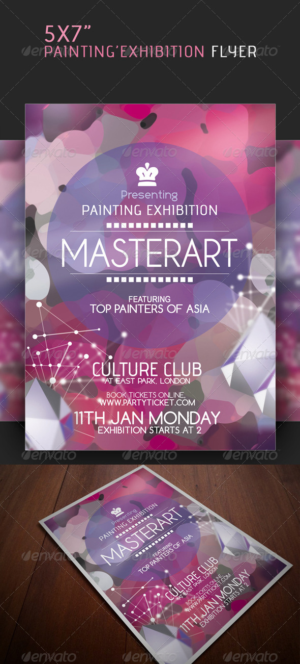 590x1302 Painting Exhibition Flyer By Shaquedesign Graphicriver - Painting Flyers