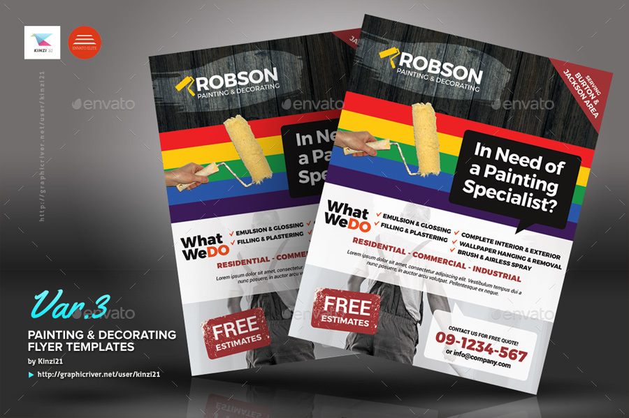 900x599 Painting Amp Decorating Flyer Templates By Kinzi21 Graphicriver - Painting Flyers