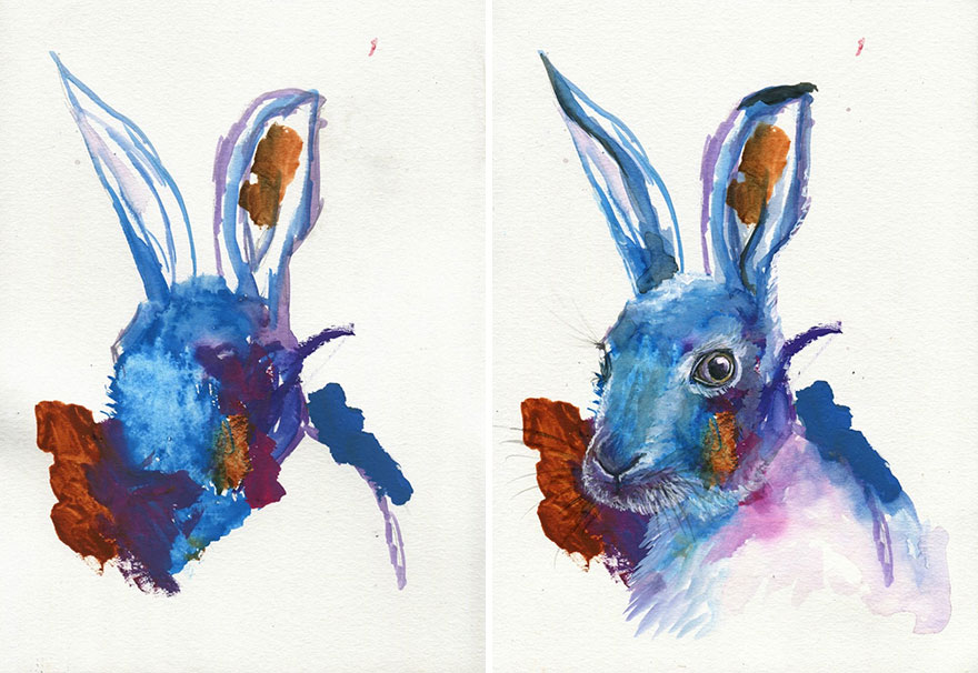 880x606 Mom Turns Her 3 Year Old's Doodles Into Paintings Bored Panda - Painting For 1 Year Old