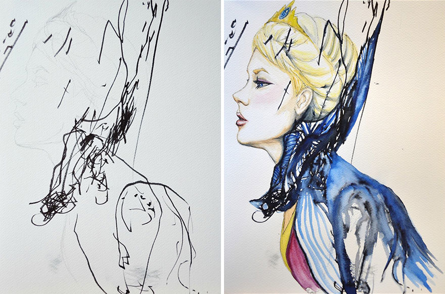 880x583 Mom Turns Her 3 Year Old's Doodles Into Paintings Bored Panda - Painting For 2 Year Olds