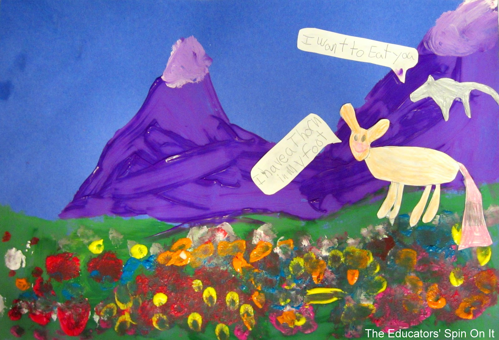 1600x1093 Purple Mountain Painting Activity Art For Kids - Painting For 5 Year Olds