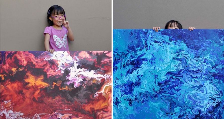 900x478 5 Year Old Painting Prodigy Sells Mesmerizing Galaxy Paintings - Painting For 5 Year Olds