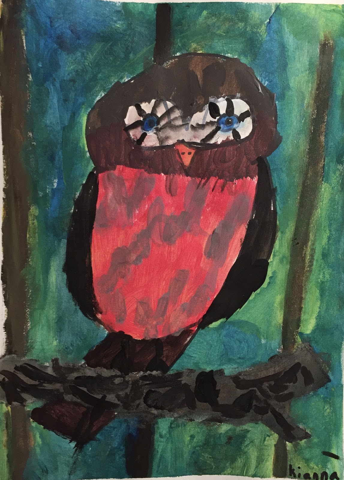 1147x1600 Doodlebug Dabblings Acrylic Owl Paintings - Painting For 9 Year Olds