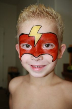 283x425 Face Painting For Boys Superhero Face Painting By Cynnamon Wrong - Painting For Boys