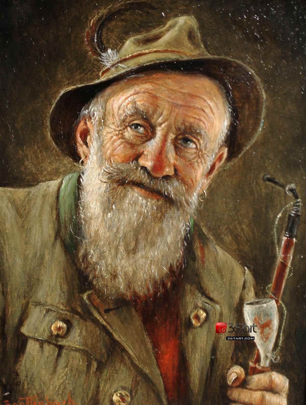 1200x1586 Hans Barttenbach The Chocolate Girl A Pair Of Elderly German - Painting For Elderly