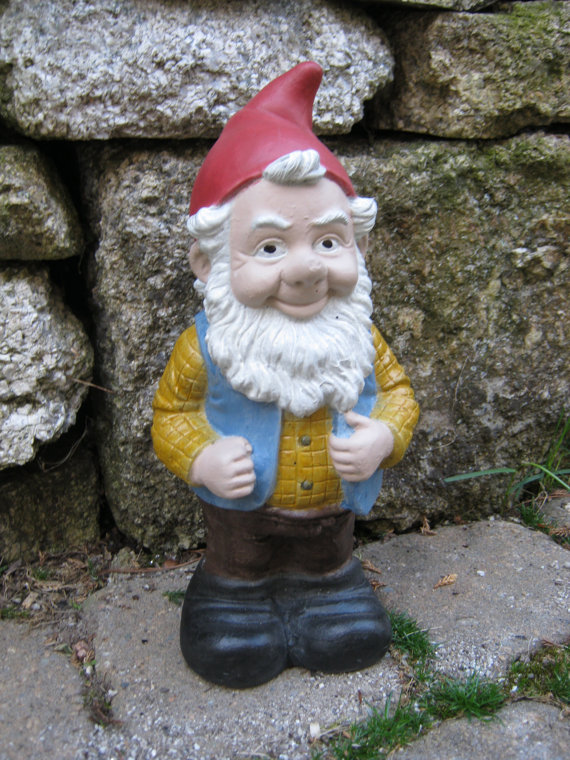 570x760 Gnome Named Gneil Painted Concrete Garden Gnomes - Painting For Garden Gnomes