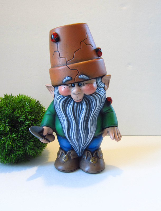 610x800 Ceramic Painted Crackpot Garden Gnome - Painting For Garden Gnomes