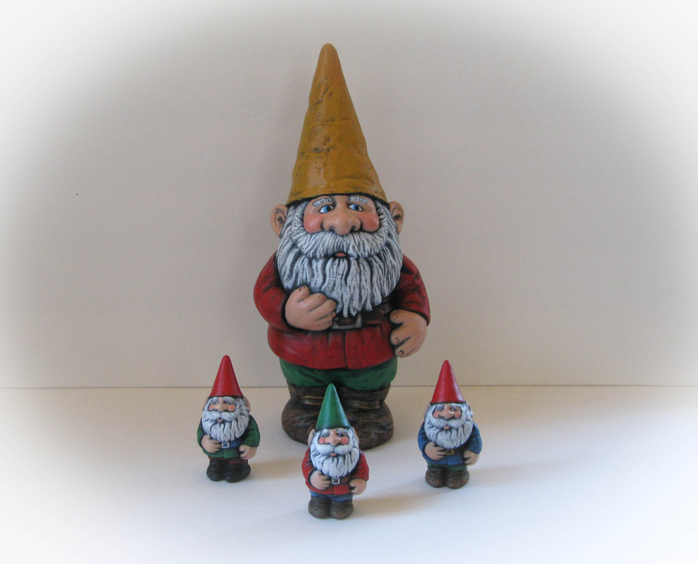 989x800 Ceramic Painted Garden Gnome Set - Painting For Garden Gnomes