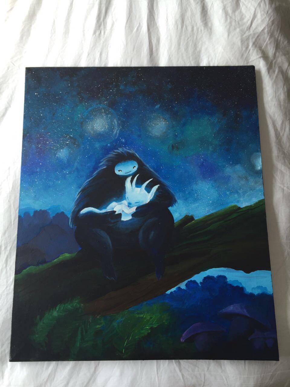 960x1280 Girlfriend Painted This Ori And The Blind Forest Fan Art - Painting For Girlfriend