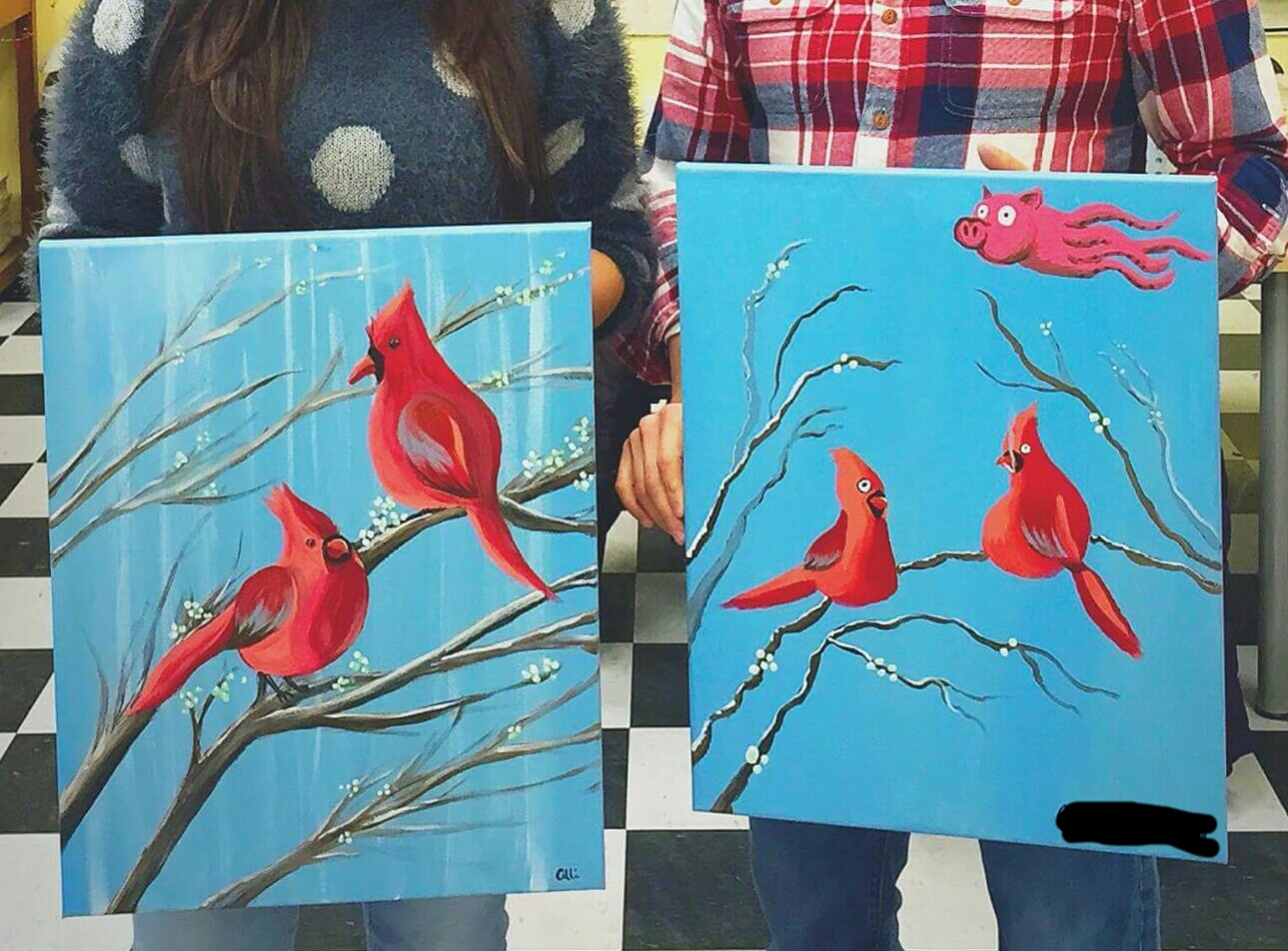 1289x952 A Friend Of Mine Went With His Girlfriend To One Of Those Paint - Painting For Girlfriend