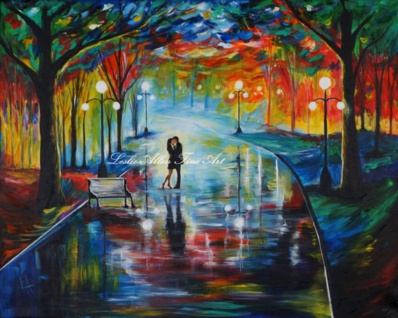 570x456 Couple Art Couples Art Print Couple Wall Art Love Girlfriend - Painting For Girlfriend