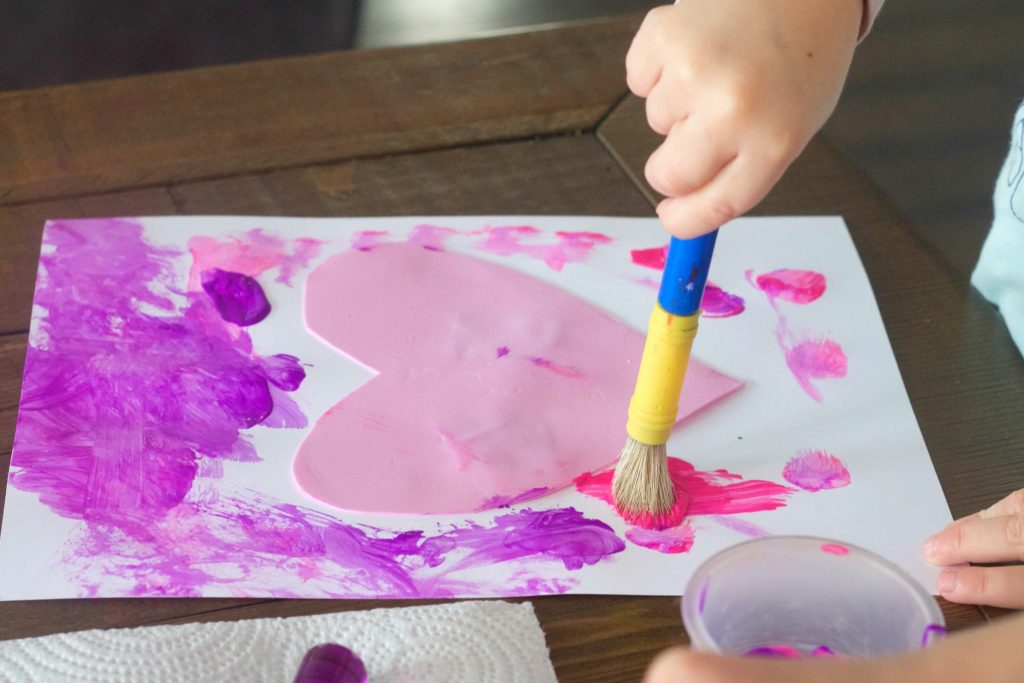 1024x683 Heart Art Painting Activity For Kids Easy, Fun, Art Craft For Kids - Painting For Kids Com