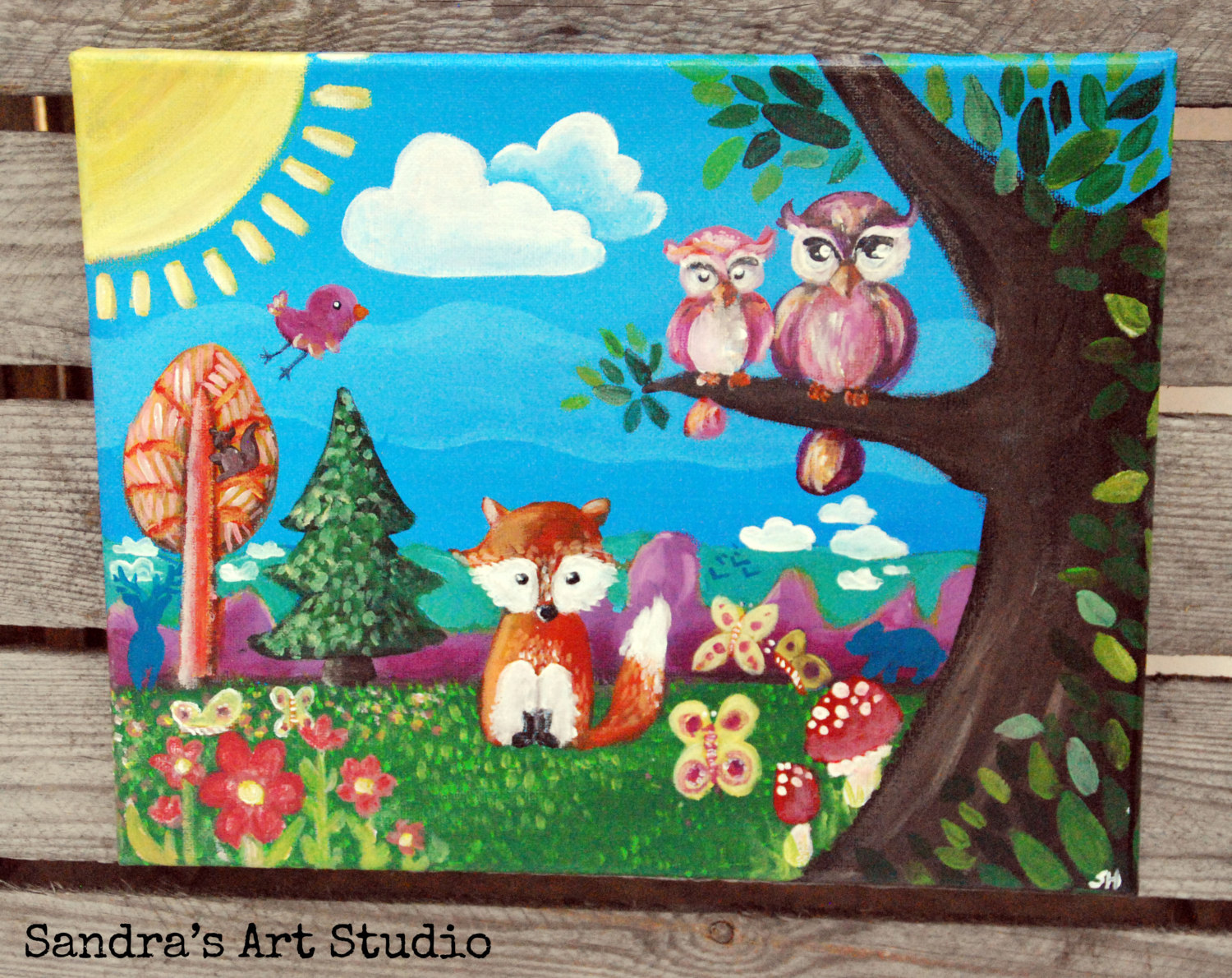 1500x1190 Whimsical Forest Animals Painting, Made With Acrylic Paint - Painting For Kids Com