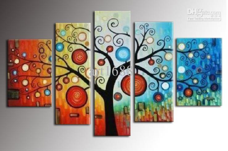 740x490 2018 Hand Painted Oil Art New Send Money Tree Living Room Wall - Painting For Money