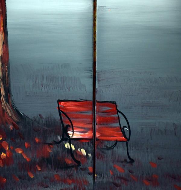 600x630 Red Tree For Relaxation Oil Painting 48x32in - Painting For Relaxation