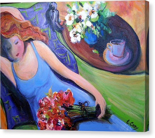 546x485 Relaxation In Blue Painting By Elaine Cory - Painting For Relaxation