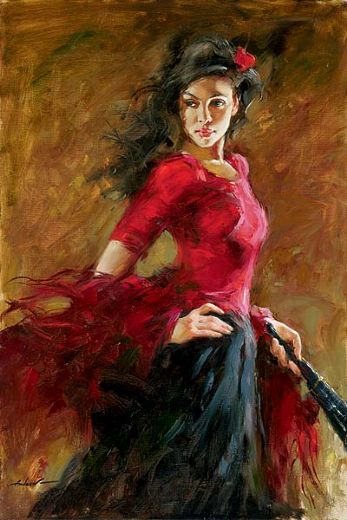347x520 Andrew Atroshenko The Fan Dancer Painting - Painting For Sell