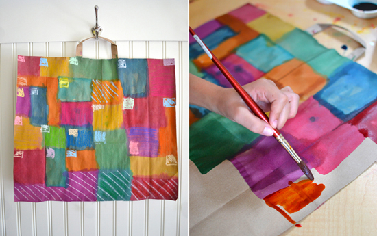 550x345 Diy Paper Bag Paintings Kids Fall Craft Mixed Media Art - Painting For Small Kids