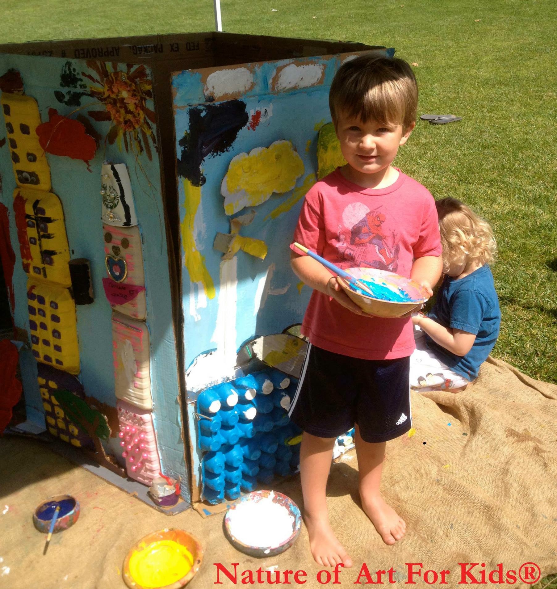 1804x1907 Kids Paint Recycled Cardboard Art Project - Painting For Small Kids