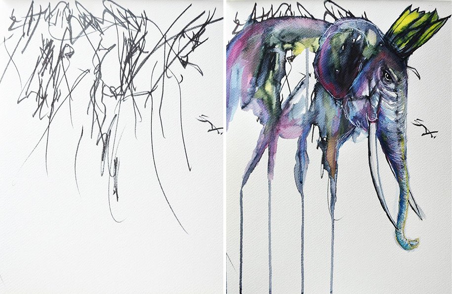 915x596 Mother Turns Two Year Old Daughter Doodles Into Paintings 4 123 - Painting For Two Year Olds