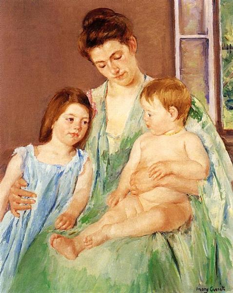 478x600 Young Mother And Two Children, 1905 - Painting For Young Children