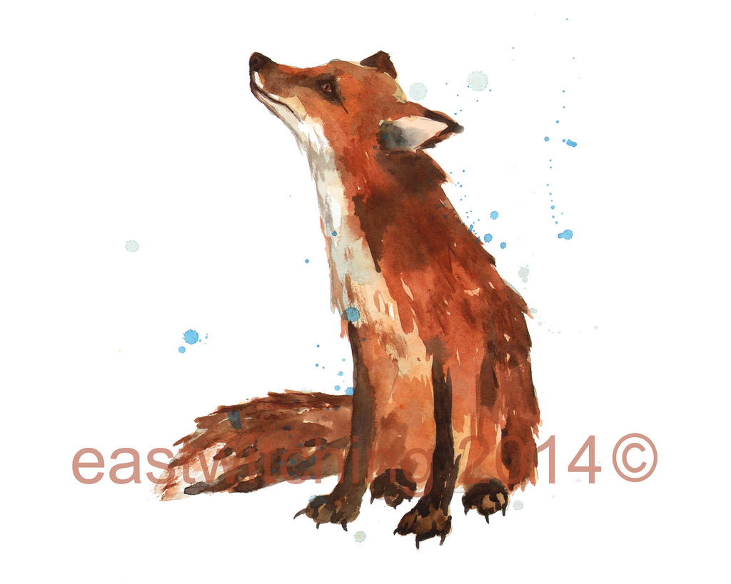 1024x819 Fox Print, Fox, Fox Painting, Animal Lover Gift, 8x10 - Painting Fox