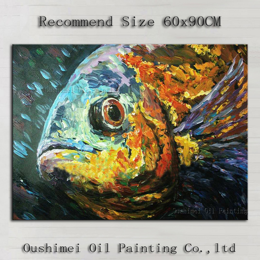 1000x1000 Free Shipping High Quality Abstract Animal Fish Oil Painting - Painting Free