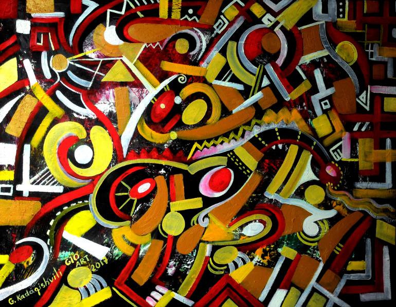 770x597 Saatchi Art Free Composition Painting By Giorgi Kadagishvili Gio Art - Painting Free