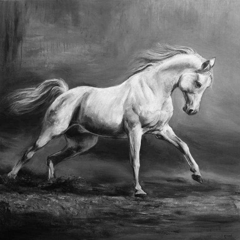 770x770 Saatchi Art Horse And Freedom Painting By Behshad Arjomandi - Painting Freedom Stallion