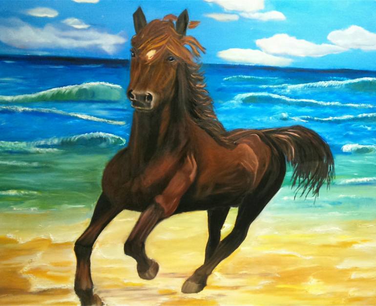 770x628 Saatchi Art Freedom Painting By Genoveva Todorova - Painting Freedom Stallion