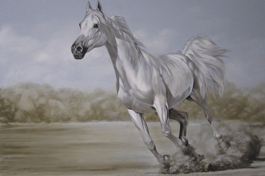 900x598 Freedom Horse Painting By Bruce Mclachlan - Painting Freedom Stallion