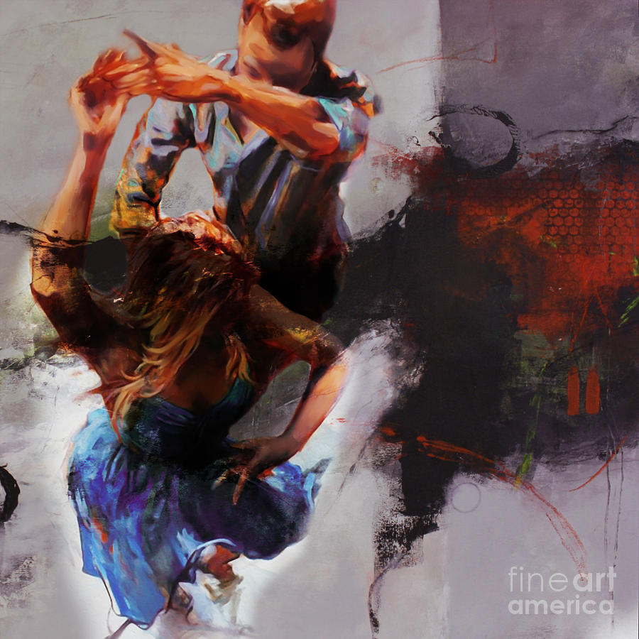 900x900 Flamenco Couple Dance Art 657 Painting By Gull G - Painting G