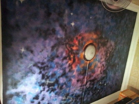 467x350 Galaxy Ceiling Wallpaper A Wall Painting Spray Painting - Painting Galaxy On Wall