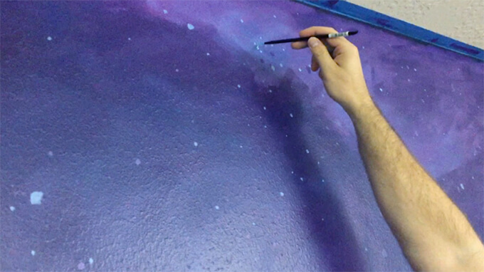 680x382 How To Paint A Galaxy Wall Mural In A Spaceship Themed Playroom - Painting Galaxy On Wall