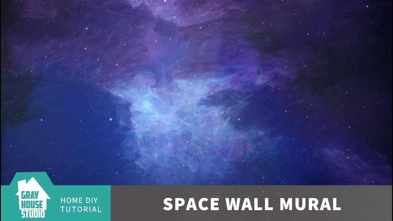 1280x720 How To Paint A Space Wall Mural Diy - Painting Galaxy On Wall