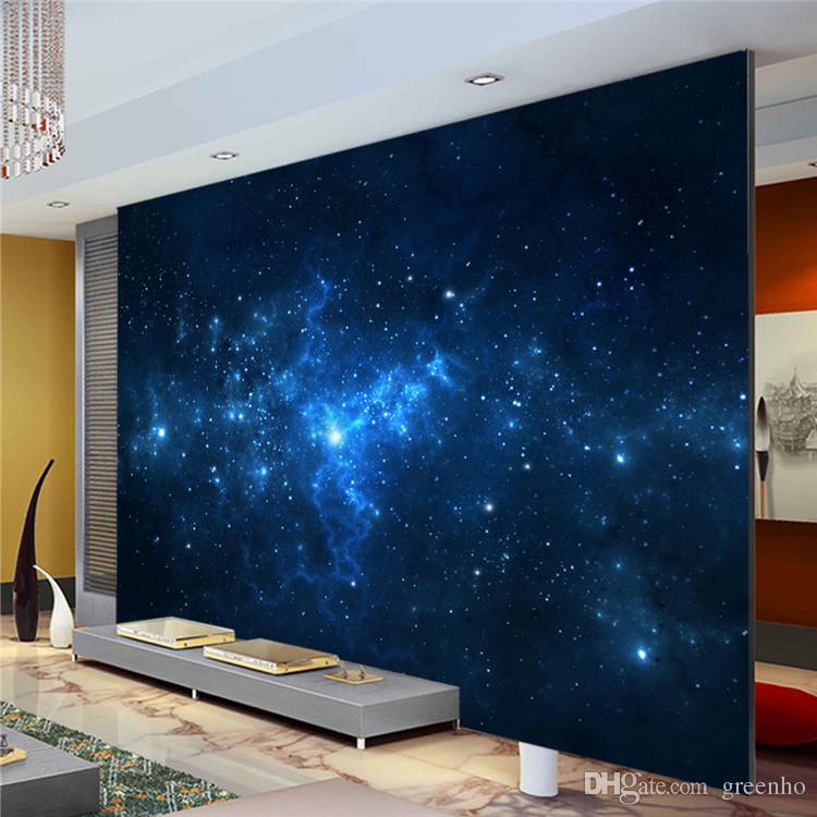 750x750 Blue Galaxy Wall Mural Beautiful Nightsky Photo Wallpaper Custom - Painting Galaxy On Wall