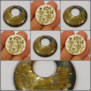 300x300 Mop Amp Abalone Shell Round Drilled Gold Painting Gemstones Kbd23 38 - Painting Gemstones