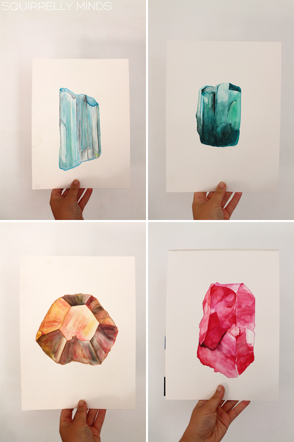600x900 Blog Squirrelly Minds Turns 3! Original Gemstone Watercolor - Painting Gemstones