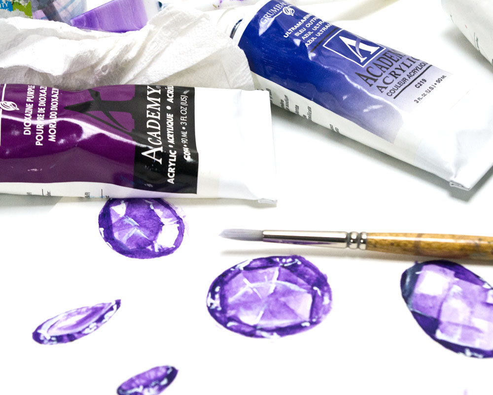 1000x800 The Painted Wedding Invitation Process For The Gemstones Suite - Painting Gemstones