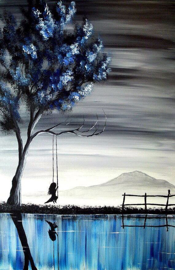570x881 Girl On A Swing Canvas Painting Ideas Swings - Painting Girl On Swing