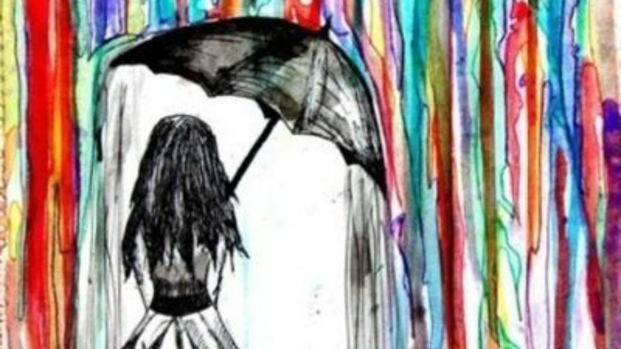 1280x720 Umbrella Painting Art - Painting Girl With Umbrella