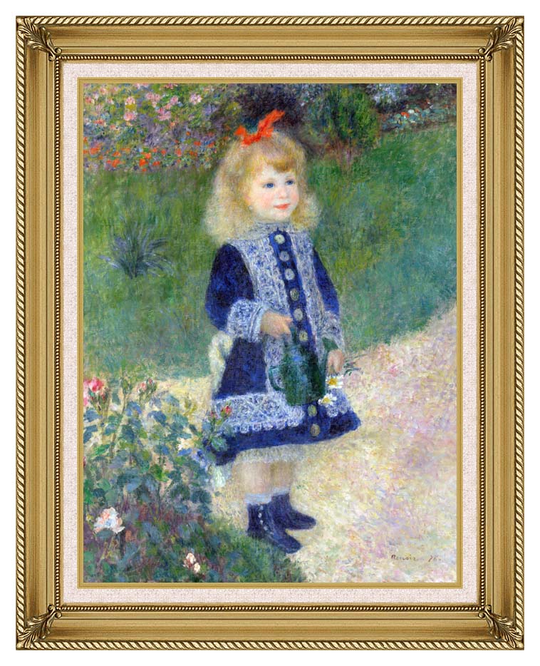 758x934 Pierre Auguste Renoir A Girl With A Watering Can 12x16 Framed Art - Painting Girl With Watering Can