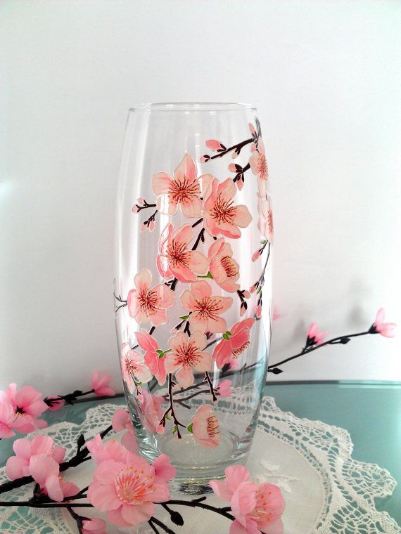 570x760 Women Gift Hand Painted Glass Vase Bedroom Decor Interior - Painting Glass Vases