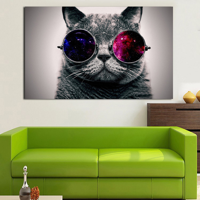 640x640 Jqhyart Wall Pictures For Living Room Wearing Glasses Love Cool - Painting Glasses Frames
