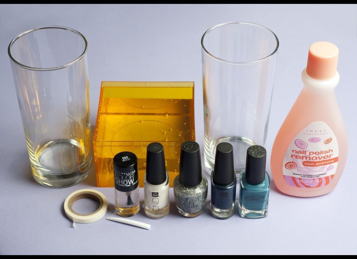 1200x873 Create Beautiful Diy Marbleized Glass Using Nail Polish (Photos - Painting Glasses With Nail Polish