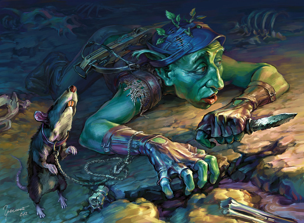 1042x766 Goblin. Scout. By Igor Grechanyi - Painting Goblin
