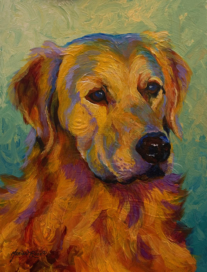 687x900 Golden Retriever Painting By Marion Rose - Painting Golden Retrievers